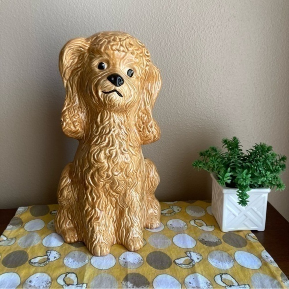 Vintage style porcelain poodle statue